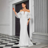 Women Formal Party Mermaid French Shawl Evening Dress