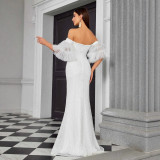 Women Formal Party Mermaid French Shawl Evening Dress