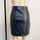 Women Pu Leather Skirt