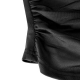 Women American Style Sexy Summer Slash Shoulder Sleeveless Flowy Ribbon Top