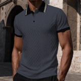 Men's Spring/Autumn Turndown Collar Knitting Polo Top
