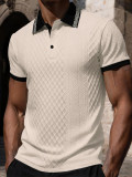 Men's Spring/Autumn Turndown Collar Knitting Polo Top