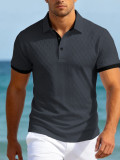 Men's Spring/Autumn Turndown Collar Knitting Polo Top
