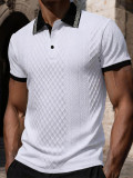 Men's Spring/Autumn Turndown Collar Knitting Polo Top