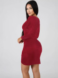 Women Sexy White Collar V-Neck Gold Velvet Bodycon Dress