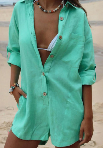 Women Long Sleeve Casual Jumpsuit