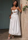 Women Summer Beach Holiday Hollow-Out Suspender Puff Dress