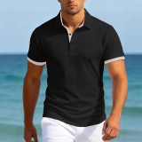 Men's Spring/Autumn Turndown Collar Knitting Polo Top