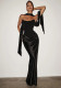 Women Spring/Summer Elegant Sleeveless Ribbon Patchwork Bodycon Dress