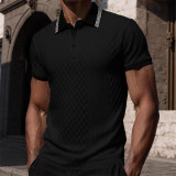 Men's Spring/Autumn Turndown Collar Knitting Polo Top