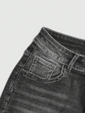 Women Sexy Embroidered Pocket Denim Shorts