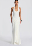Women U-Neck Sleeveless Ribbon Bodycon Dress