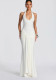 Women U-Neck Sleeveless Ribbon Bodycon Dress