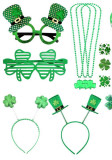 Women St. Patrick's Day Irish Shamrock Eyeglasses Headband Necklace Set