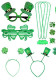 Women St. Patrick's Day Irish Shamrock Eyeglasses Headband Necklace Set
