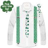 Women St. Patrick's Day Irish Back Corset Tie Three-Piece Set