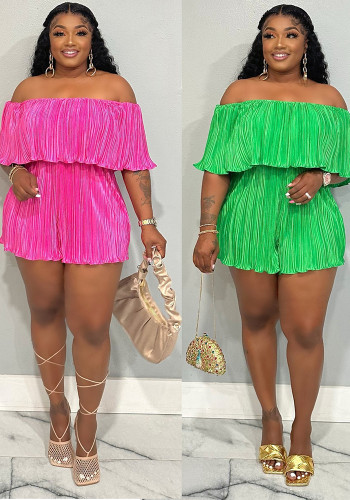 Comfortable Sexy Off Shoulder Pleated Jumpsuit