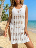 Women's Hollow Split Beach Holiday Cover-Up Tank Dress