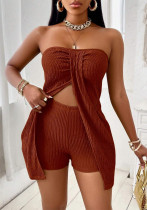 Women Top and Shorts Two-Piece Set Women Top and Shorts Two-Piece Set
