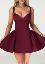Women Spring/Summer Sexy Backless Plunging Dress Women Spring/Summer Sexy Backless Plunging Dress