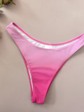 Women's Gradient Flower Lace-Up Mesh Skirt Bikini Three-Piece Set