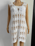 Women's Hollow Split Beach Holiday Cover-Up Tank Dress