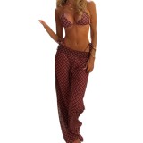 Women Mini Lace-Up Sexy Backless Pants Printed Swimsuit Two Pieces