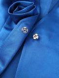 Floral Satin V Neck Slim Fit Blazer and Mermaid Formal Party Dress Two-Piece Set