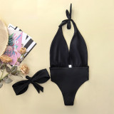 Women's Sexy Ruffle Sleeve Polka Dot One-Piece Bikini Swimsuit