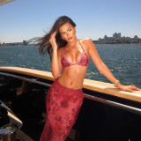 Women Sexy Holidays Halter Neck Bikini Two-Piece Set