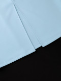 Fashion Heart Neck Colorblock Bell Sleeve Slim Waist Slim Fit Bodycon Elegant Formal Party Dress