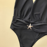 Women's Sexy Ruffle Sleeve Polka Dot One-Piece Bikini Swimsuit