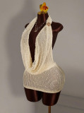 Women Sexy Backless Knitting Casual Holidays Beach Bodycon Dress