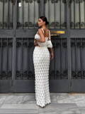 Women Fashion Sequin-Trim Strappy Two-Piece Skirt Set
