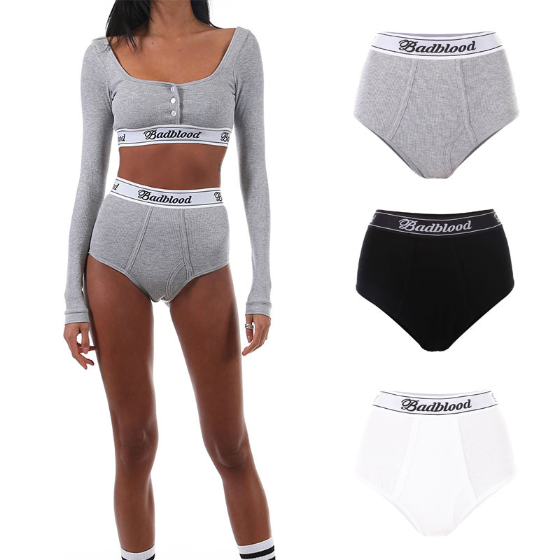 Women Short-Sleeve Crop Dance Yoga Buttoned Square-Neck T-Shirt with Triangle Briefs