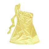 Women Spring/Summer Sexy Slash Shoulder Backless Camisole Dress