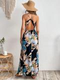 Women Printed Slash Strap Dress