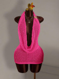 Women Sexy Backless Knitting Casual Holidays Beach Bodycon Dress