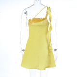 Women Spring/Summer Sexy Slash Shoulder Backless Camisole Dress