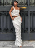 Women Fashion Sequin-Trim Strappy Two-Piece Skirt Set