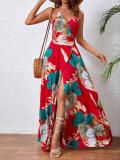 Women Printed Slash Strap Dress