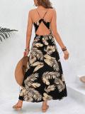 Women Printed Slash Strap Dress