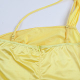 Women Spring/Summer Sexy Slash Shoulder Backless Camisole Dress