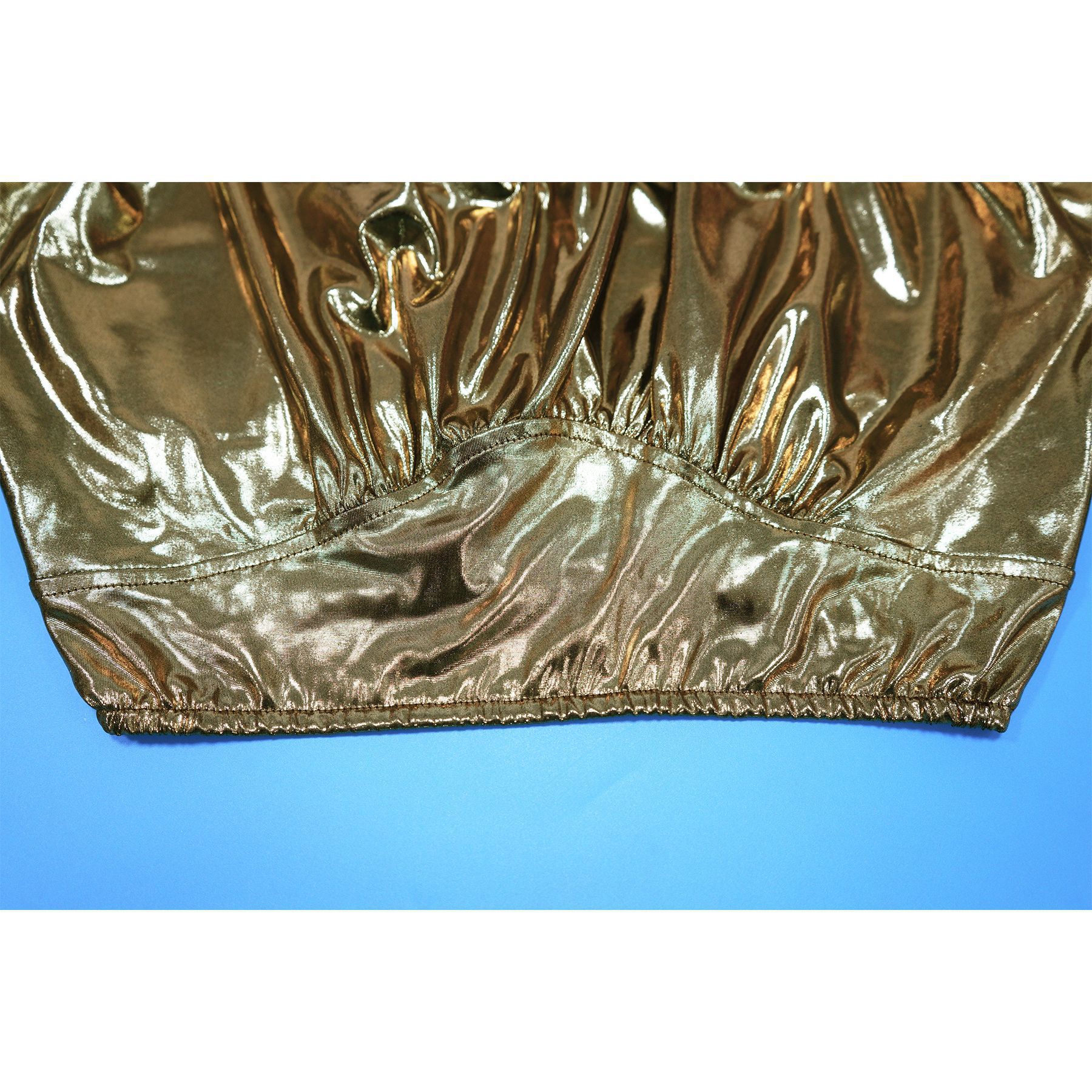 Women Round-Neck Lantern-Sleeve Slim-Waist Flared Skirt Set