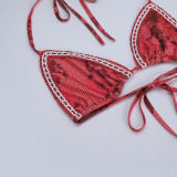 Women Sexy Holidays Halter Neck Bikini Two-Piece Set