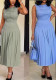 Women Summer Sleeveless High-Waist Ruched Slim Solid Maxi Dress