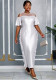 Plus Size Women Ruffle See-Through Slim-Waist Long Chic Dress