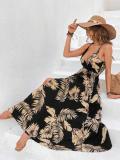 Women Printed Slash Strap Dress