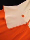 Plus Size Women Colorblock Turn-Down Collar Slim-Waist Bodycon Dress