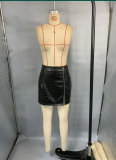 Women Sexy PU Leather Bodycon Skirt